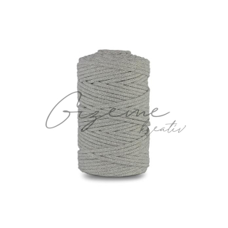 Zapletaná šnúra macrame 5 mm/100 m - Šedá